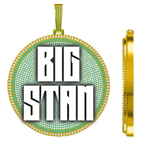 CUSTOM LETTER NECKLACE 3D BIG DISC