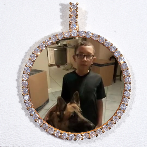 LARGE 3D CIRCLE CUSTOM PICTURE PENDANT