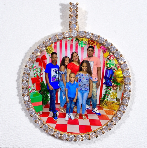 LARGE 3D CIRCLE CUSTOM PICTURE PENDANT