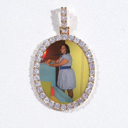 3D Oval Custom Picture Pendant