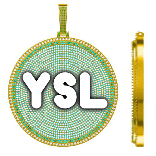 CUSTOM LETTER NECKLACE 3D BIG DISC