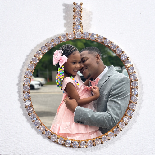 LARGE 3D CIRCLE CUSTOM PICTURE PENDANT