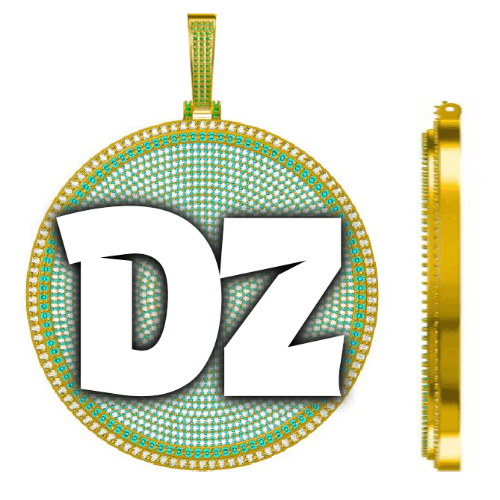 CUSTOM LETTER NECKLACE 3D BIG DISC