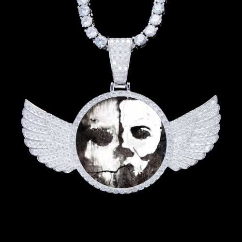 925S & VVS Moissanite 3D Wing Custom Picture Pendant