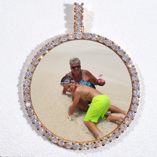 LARGE 3D CIRCLE CUSTOM PICTURE PENDANT