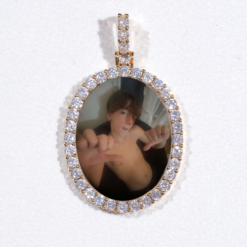 3D Oval Custom Picture Pendant