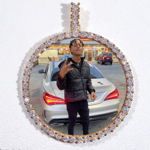 LARGE 3D CIRCLE CUSTOM PICTURE PENDANT