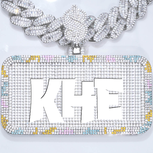 CUSTOM LETTER NECKLACE 3D COLORFUL SQUARE