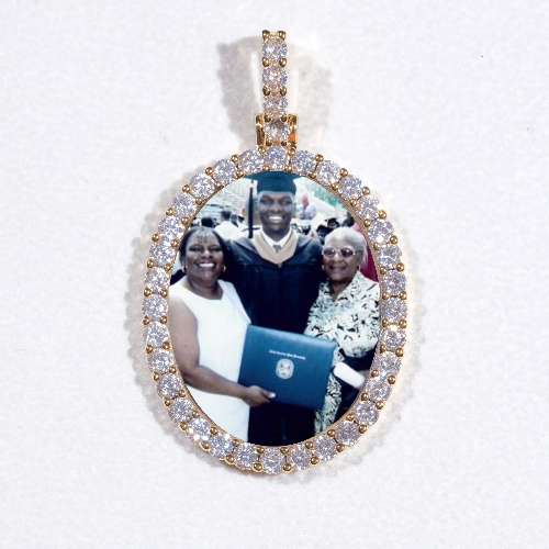 3D Oval Custom Picture Pendant