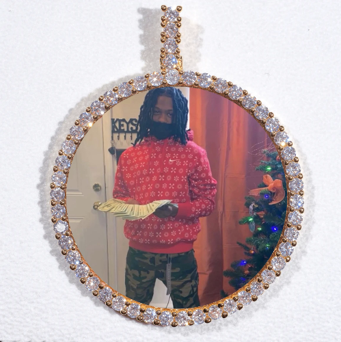 LARGE 3D CIRCLE CUSTOM PICTURE PENDANT