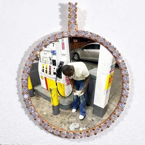 LARGE 3D CIRCLE CUSTOM PICTURE PENDANT