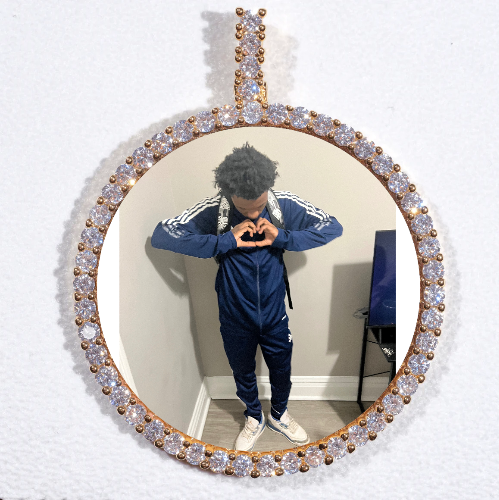 LARGE 3D CIRCLE CUSTOM PICTURE PENDANT