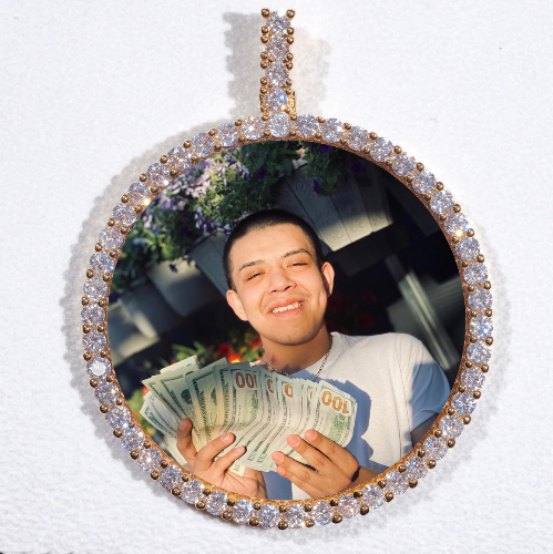 LARGE 3D CIRCLE CUSTOM PICTURE PENDANT