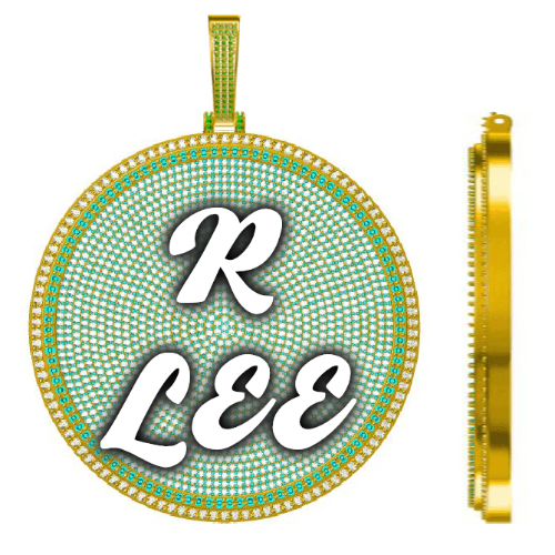 CUSTOM LETTER NECKLACE 3D BIG DISC