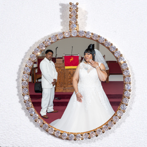 LARGE 3D CIRCLE CUSTOM PICTURE PENDANT