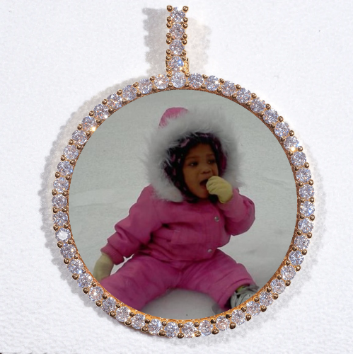 LARGE 3D CIRCLE CUSTOM PICTURE PENDANT