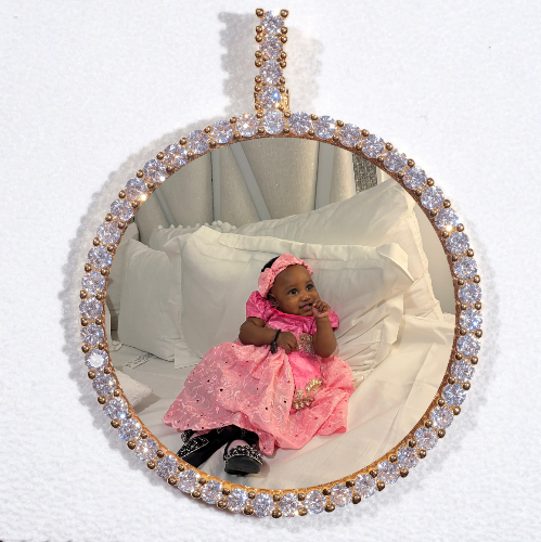 LARGE 3D CIRCLE CUSTOM PICTURE PENDANT