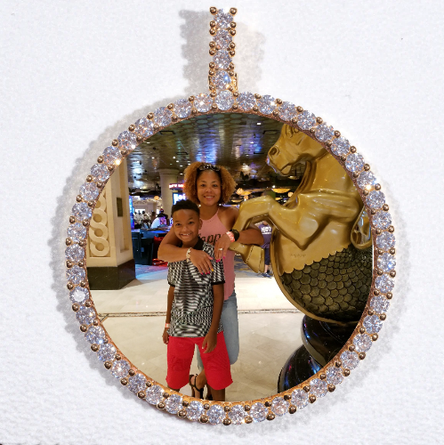 LARGE 3D CIRCLE CUSTOM PICTURE PENDANT