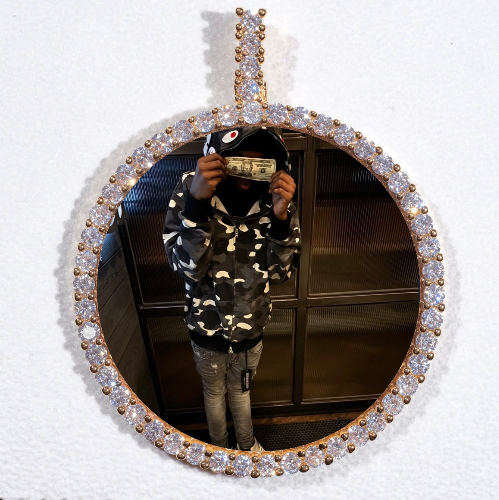 LARGE 3D CIRCLE CUSTOM PICTURE PENDANT