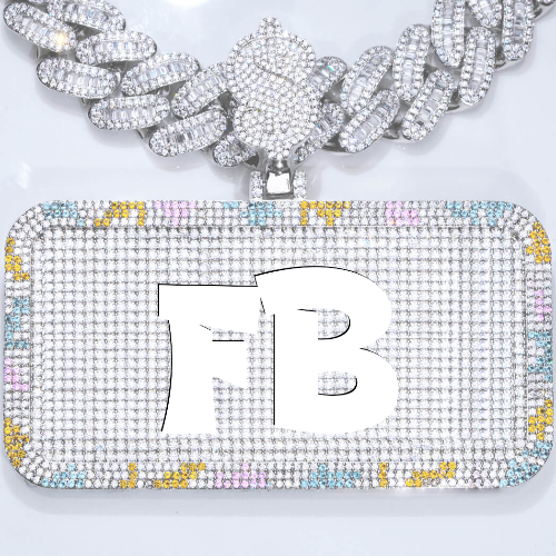 CUSTOM LETTER NECKLACE 3D COLORFUL SQUARE