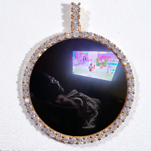 LARGE 3D CIRCLE CUSTOM PICTURE PENDANT