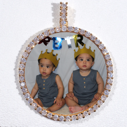 LARGE 3D CIRCLE CUSTOM PICTURE PENDANT
