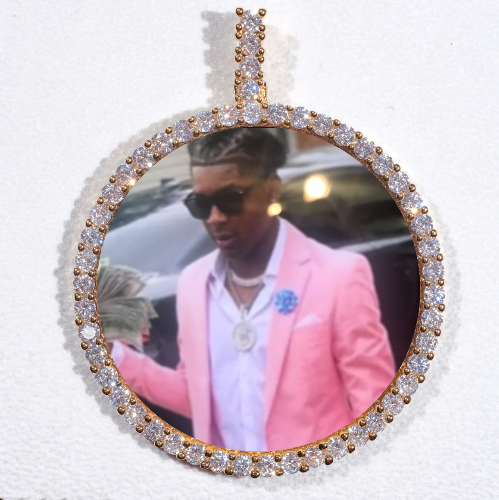 LARGE 3D CIRCLE CUSTOM PICTURE PENDANT