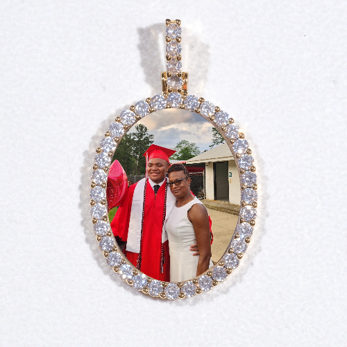 3D Oval Custom Picture Pendant