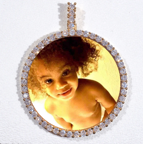 LARGE 3D CIRCLE CUSTOM PICTURE PENDANT