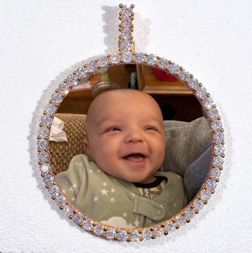 LARGE 3D CIRCLE CUSTOM PICTURE PENDANT