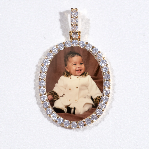 3D Oval Custom Picture Pendant