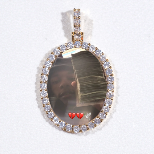 3D Oval Custom Picture Pendant