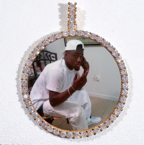 LARGE 3D CIRCLE CUSTOM PICTURE PENDANT