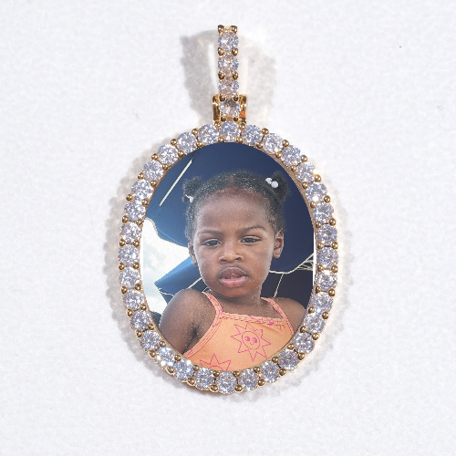 3D Oval Custom Picture Pendant