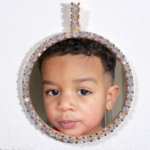 LARGE 3D CIRCLE CUSTOM PICTURE PENDANT