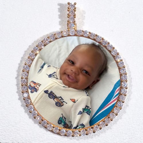 LARGE 3D CIRCLE CUSTOM PICTURE PENDANT