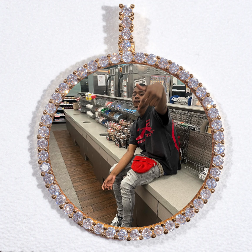 LARGE 3D CIRCLE CUSTOM PICTURE PENDANT