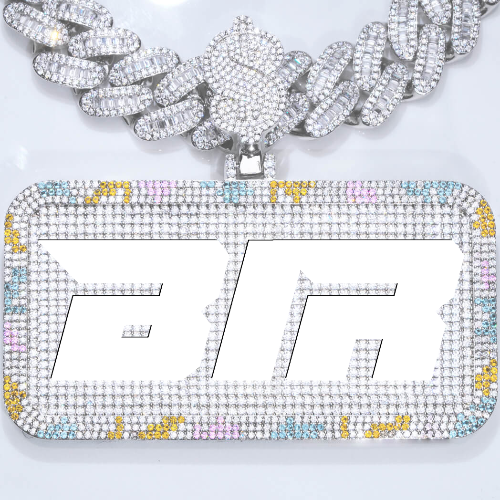 CUSTOM LETTER NECKLACE 3D COLORFUL SQUARE