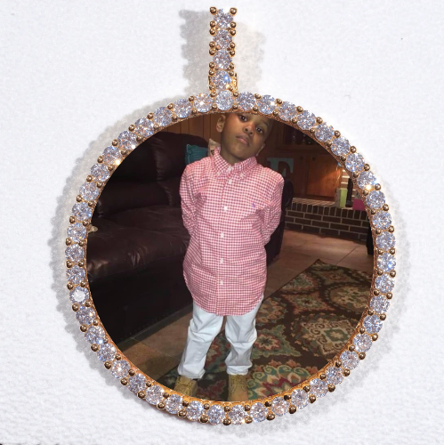 LARGE 3D CIRCLE CUSTOM PICTURE PENDANT