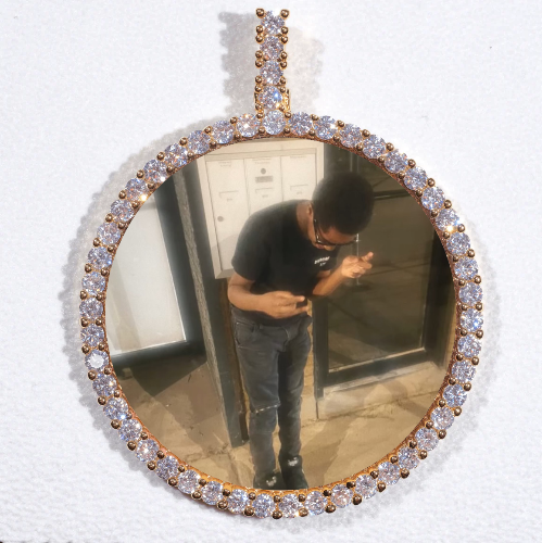 LARGE 3D CIRCLE CUSTOM PICTURE PENDANT
