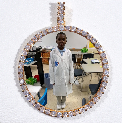 LARGE 3D CIRCLE CUSTOM PICTURE PENDANT