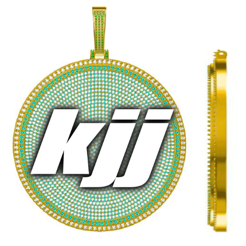 CUSTOM LETTER NECKLACE 3D BIG DISC