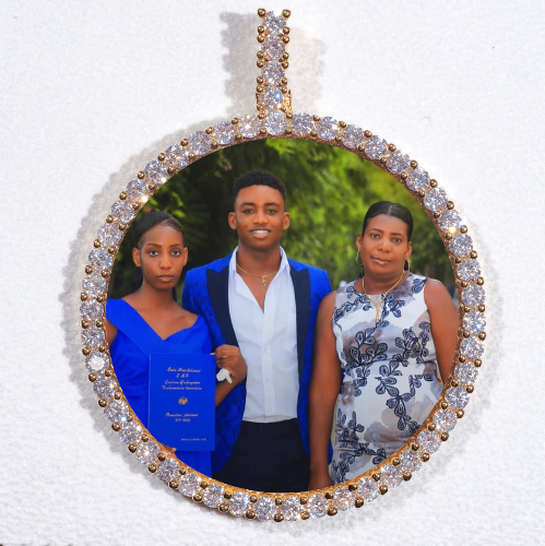 LARGE 3D CIRCLE CUSTOM PICTURE PENDANT