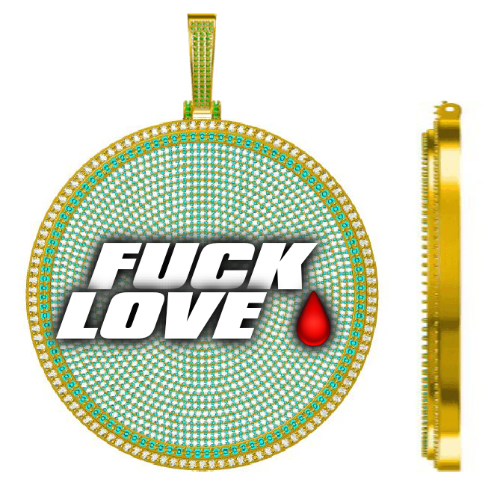 CUSTOM LETTER NECKLACE 3D BIG DISC