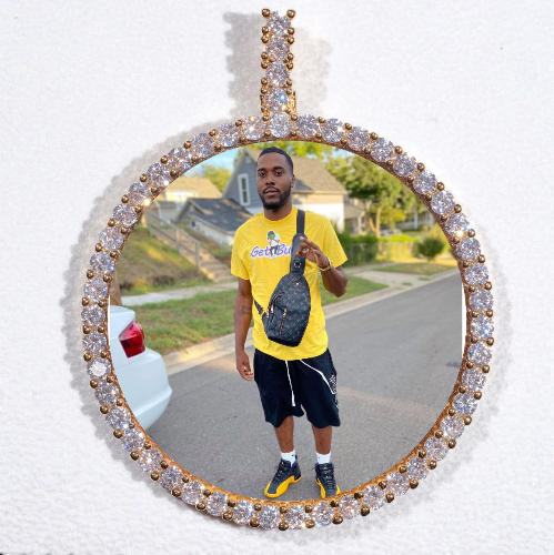 LARGE 3D CIRCLE CUSTOM PICTURE PENDANT