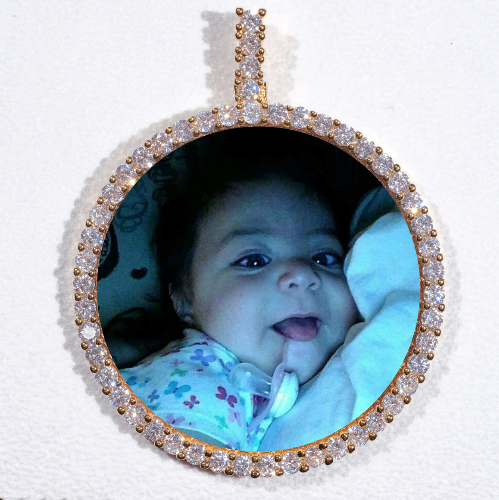 LARGE 3D CIRCLE CUSTOM PICTURE PENDANT