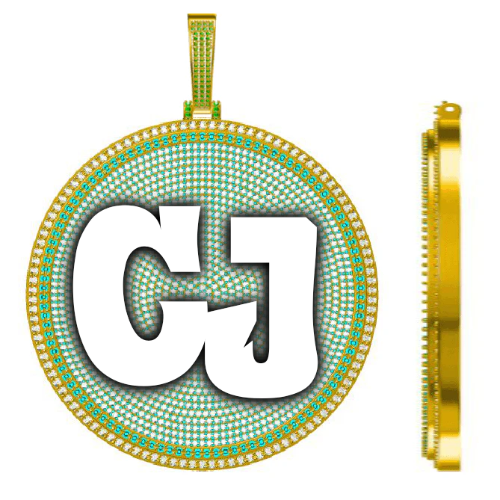 CUSTOM LETTER NECKLACE 3D BIG DISC