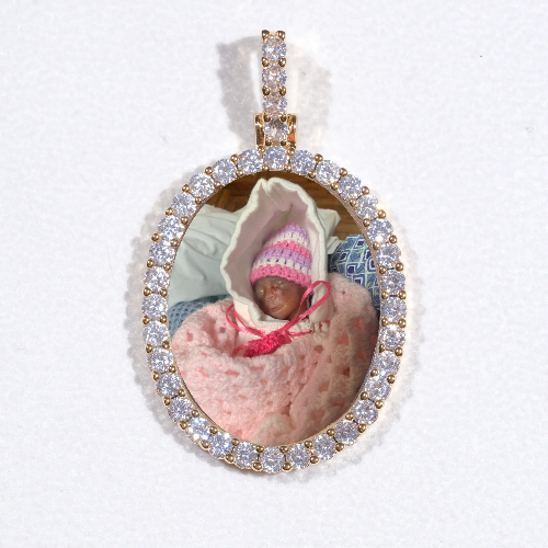 3D Oval Custom Picture Pendant
