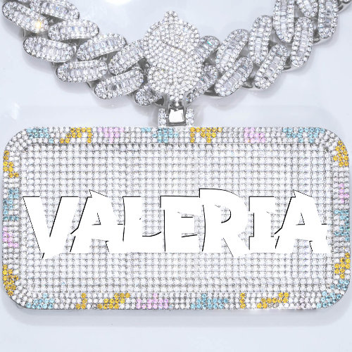 CUSTOM LETTER NECKLACE 3D COLORFUL SQUARE
