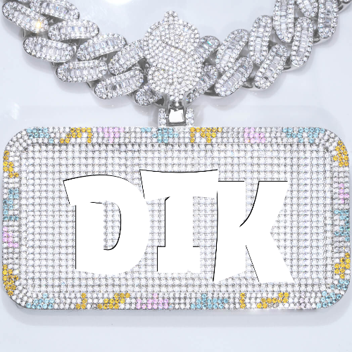 CUSTOM LETTER NECKLACE 3D COLORFUL SQUARE